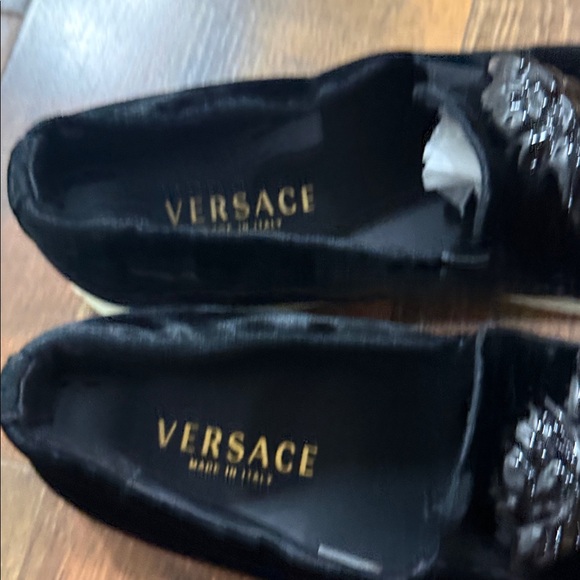 Versace Black Velvet Palazzo Medusa Slip-On Sneakers Size 45/US 12 main image 7